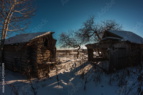 Abandoned house in Russian village photo