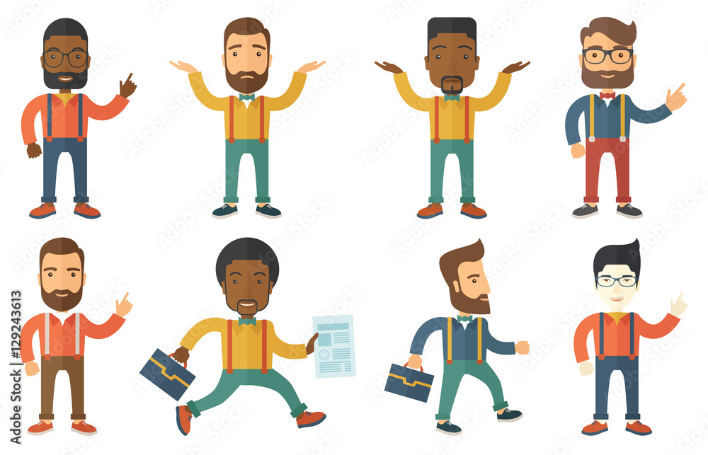 Vector set of illustrations with business people. Vector set of illustrations with business people.