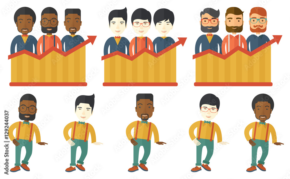 Vector set of illustrations with business people. Vector set of illustrations with business people.