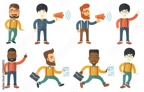 Vector set of illustrations with business people. © Visual Generation