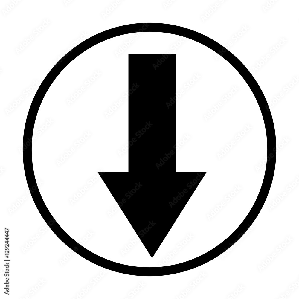 Download arrow inside button icon. Direction element and web theme. Isolated design. Vector illustration