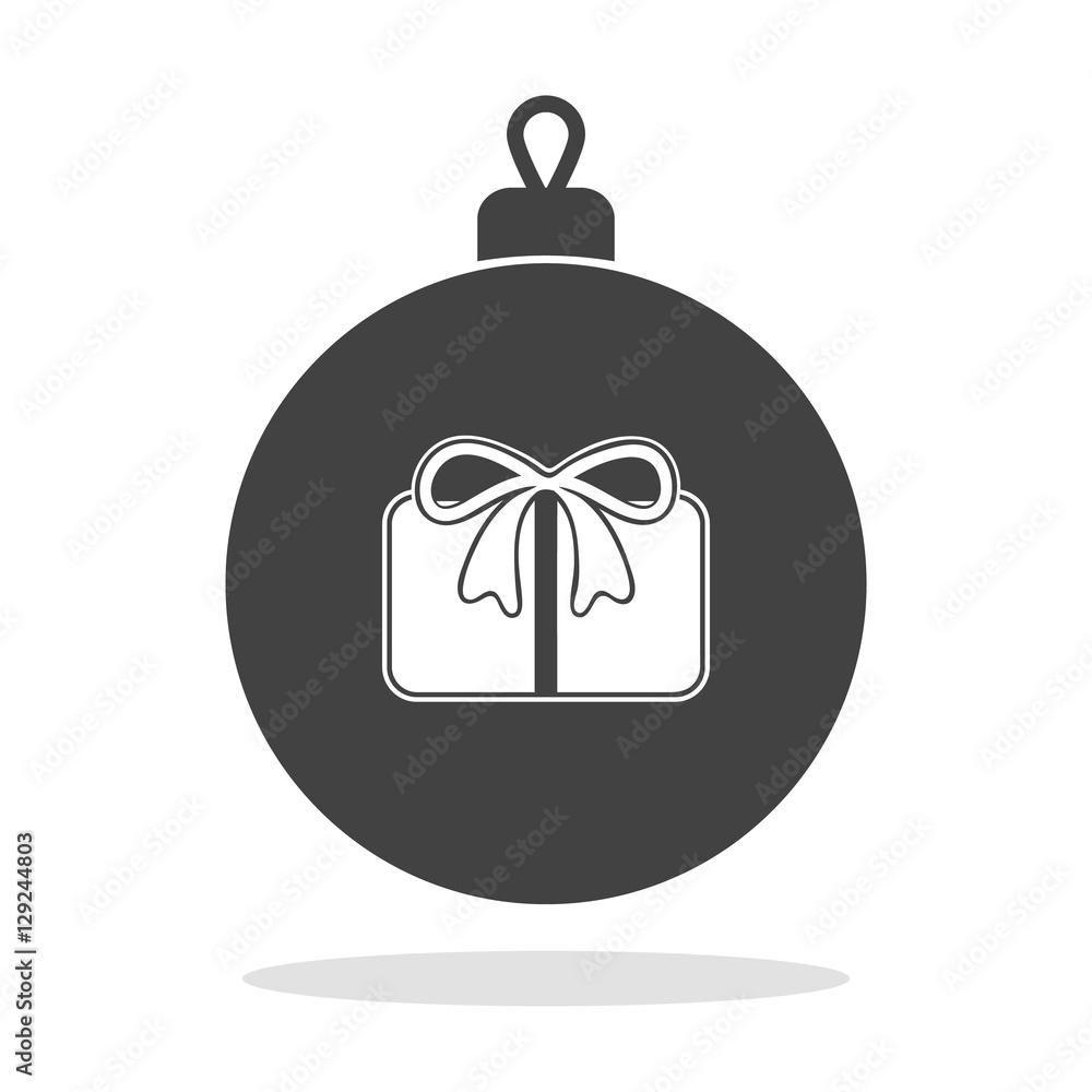Christmas balls icon with gift Christmas balls icon with gift
