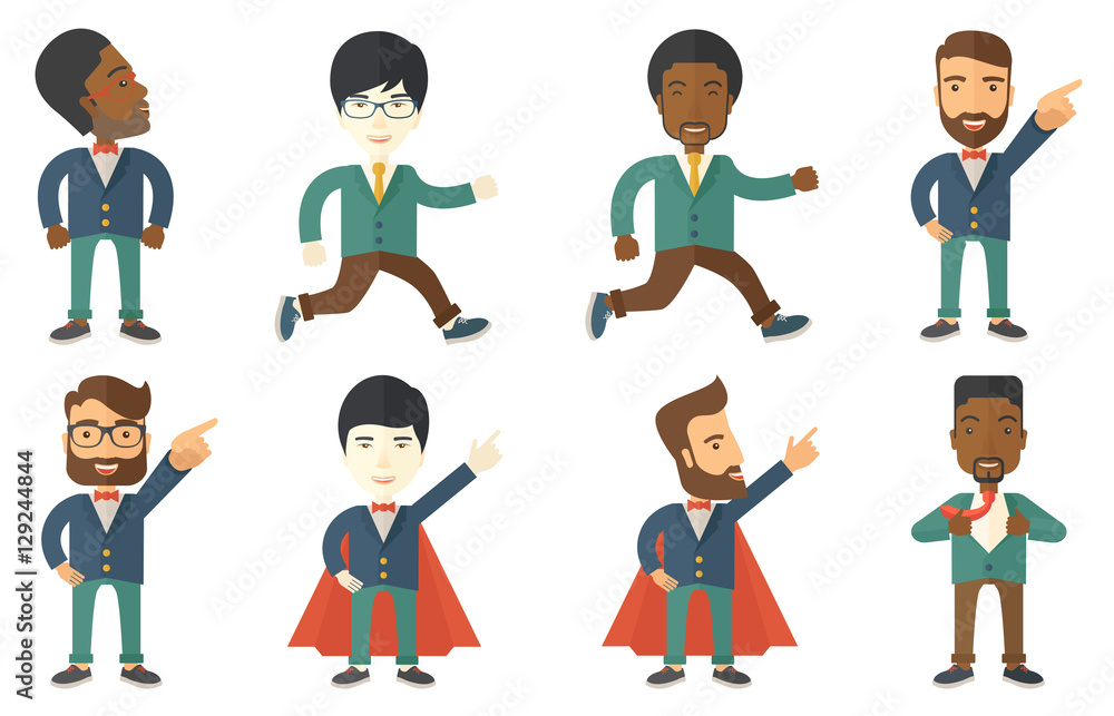 Vector set of illustrations with business people. Vector set of illustrations with business people.