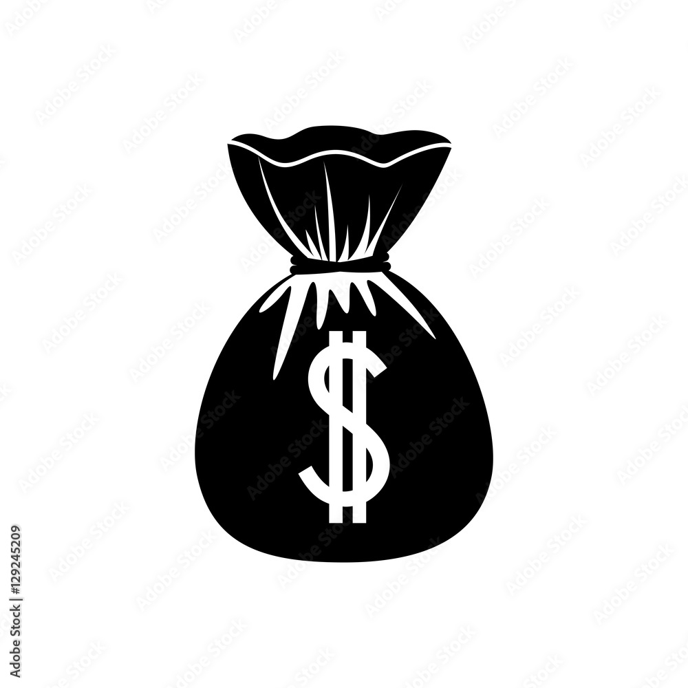 Money bag icon. Money financial item commerce market and buy theme. Isolated design. Vector illustration Money bag icon. Money financial item commerce market and buy theme. Isolated design. Vector illustration