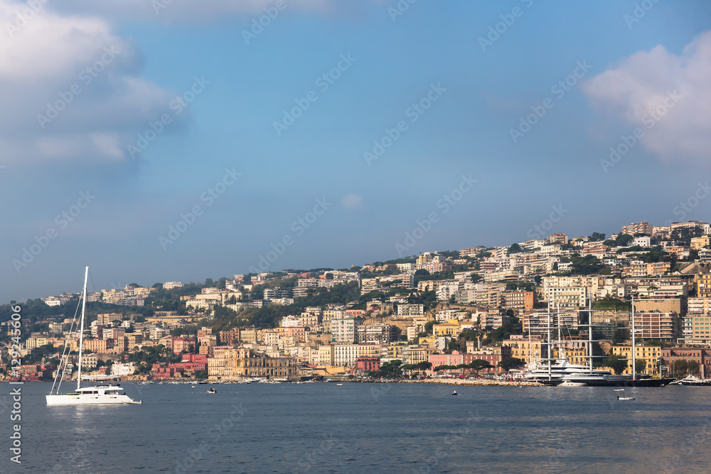 View of coastline in Naples