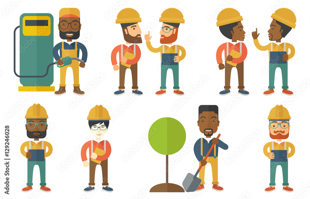 Vector set of characters on ecology issues. Vector set of characters on ecology issues.