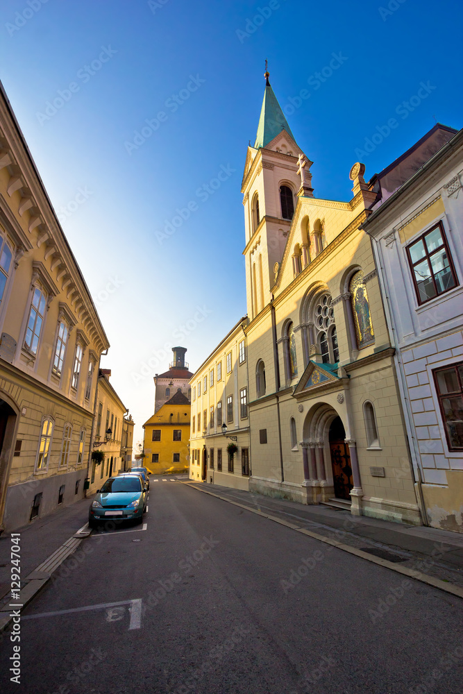 Historic Zagreb upper town street view