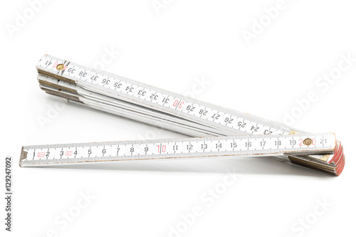 Folding rule with centimeter scale
