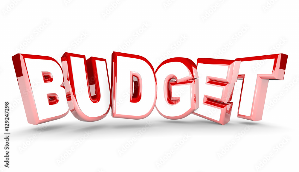 Fototapeta premium Budget Plan Money Spending Save Savings Word 3d Illustration