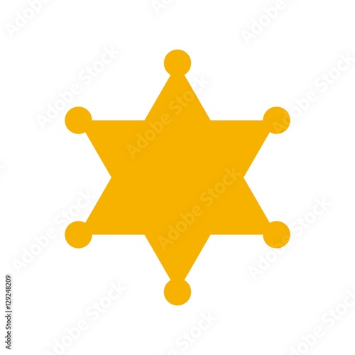 hexagram sheriff star badge. justice logo.