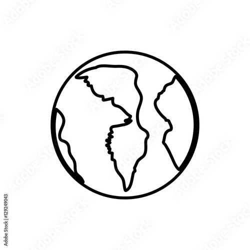 Planet sphere icon. Earth world globe and universe theme. Isolated design. Vector illustration
