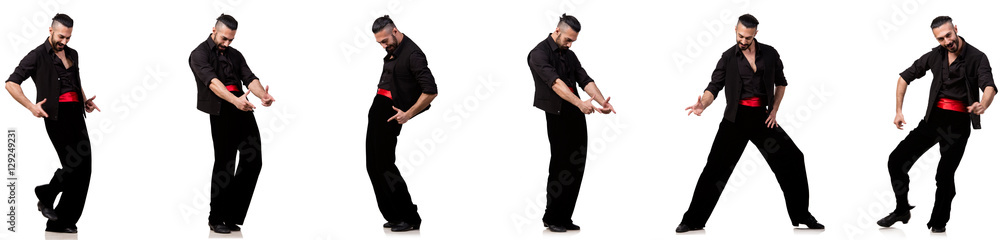 Spanish dancer in various poses on white Spanish dancer in various poses on white
