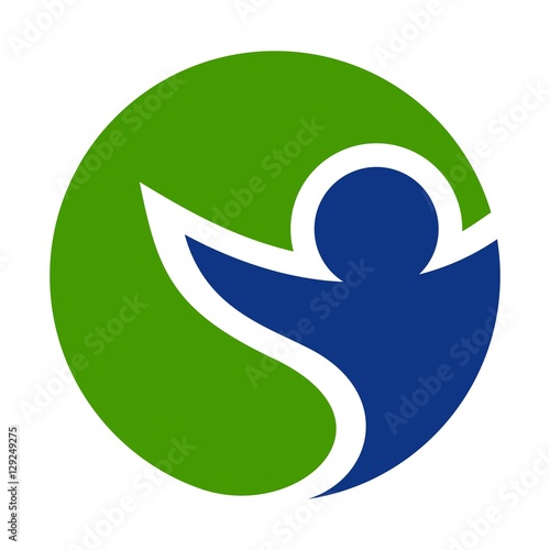 swoosh person logo vector.