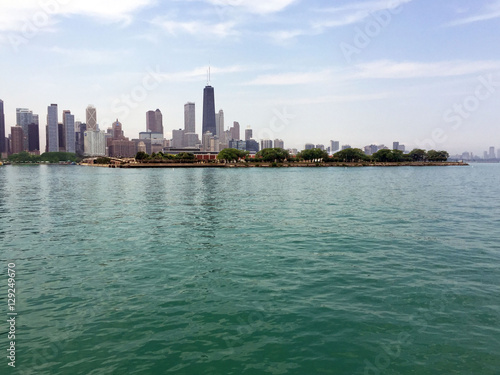 Chicago downtown skyline from ferry