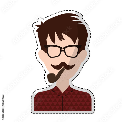 hipster man icon image vector illustration design 