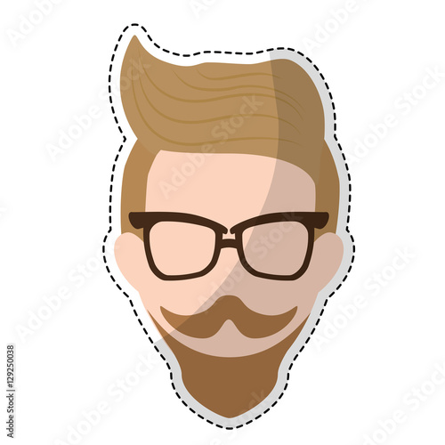 hipster man icon image vector illustration design 