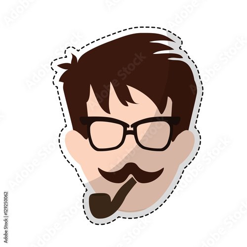 hipster man icon image vector illustration design 