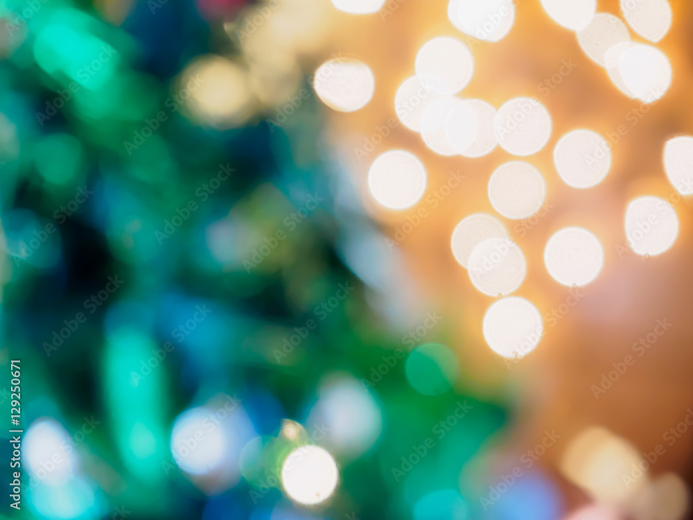 Fototapeta premium Christmas tree with bokeh light blur background