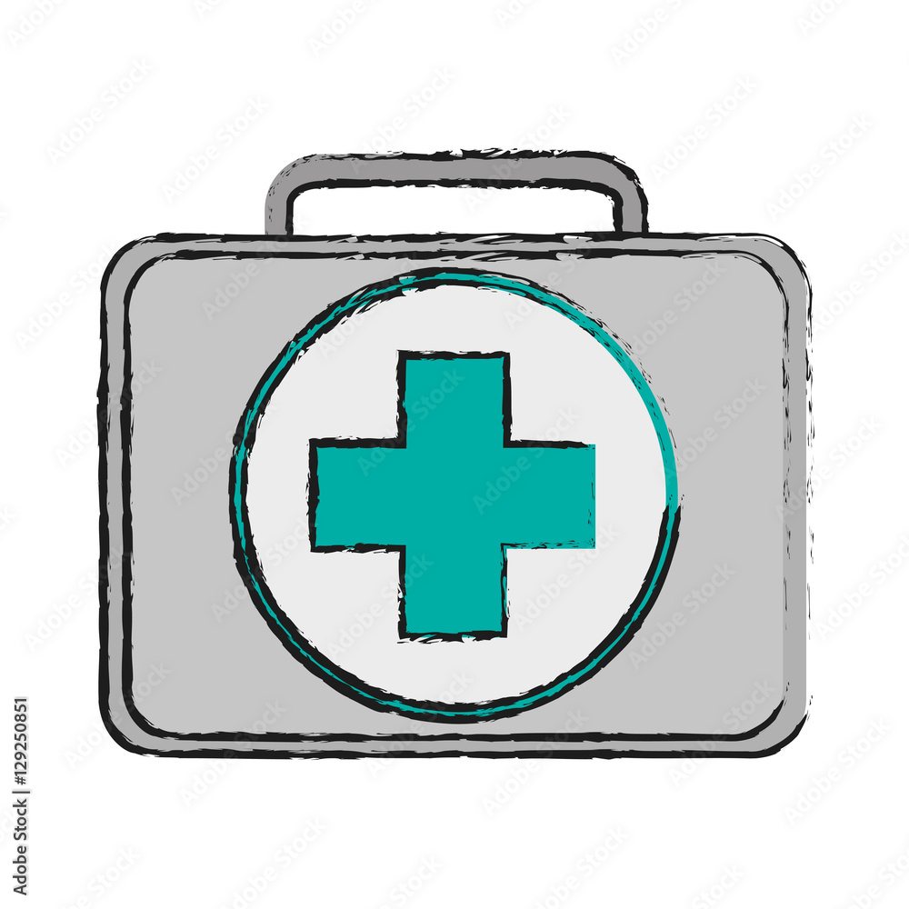 Obraz premium Medical kit icon. Medical health care hospital and emergency theme. Isolated design. Vector illustration