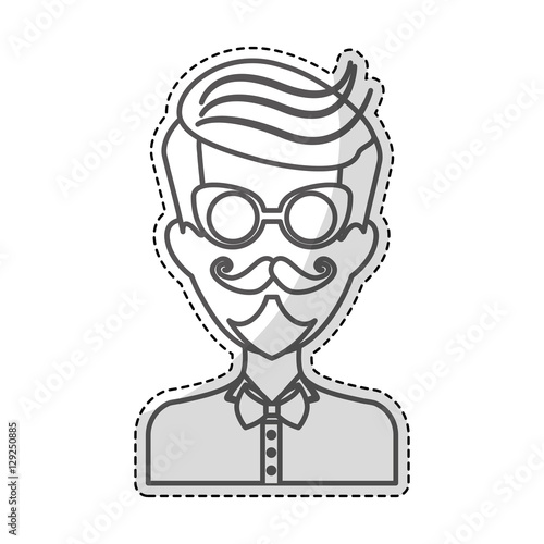 hipster man icon image vector illustration design 