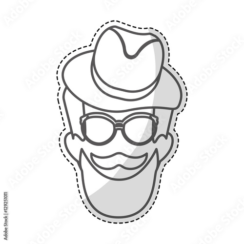 hipster man icon image vector illustration design 