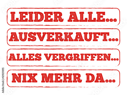 Ausverkauft , Leider Alle, Alles vergriffen, Nix mehr da Stempel Bundle