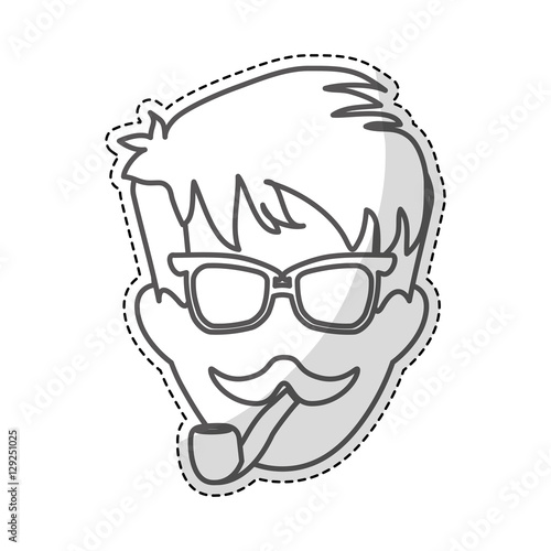 hipster man icon image vector illustration design 