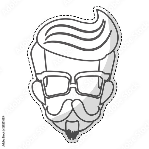 hipster man icon image vector illustration design 