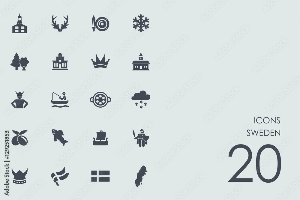Set of Sweden icons