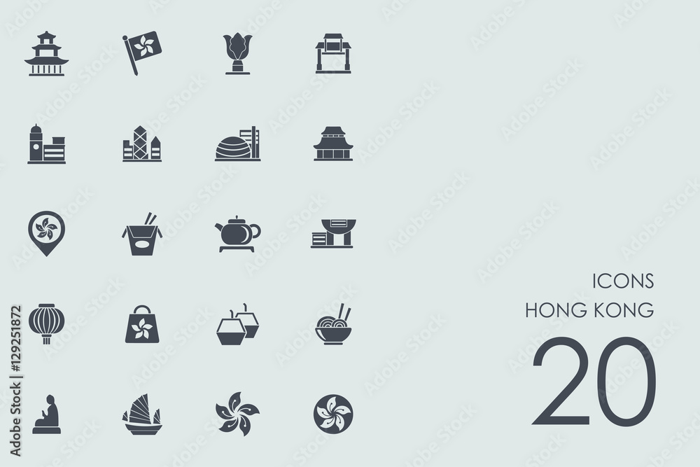 Set of Hong Kong icons Set of Hong Kong icons