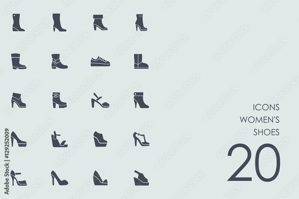 Set of women's shoes icons