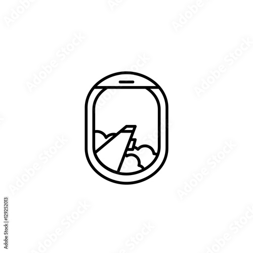 Black and white airplane window icon