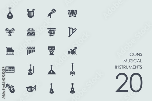 Set of musical instruments icons