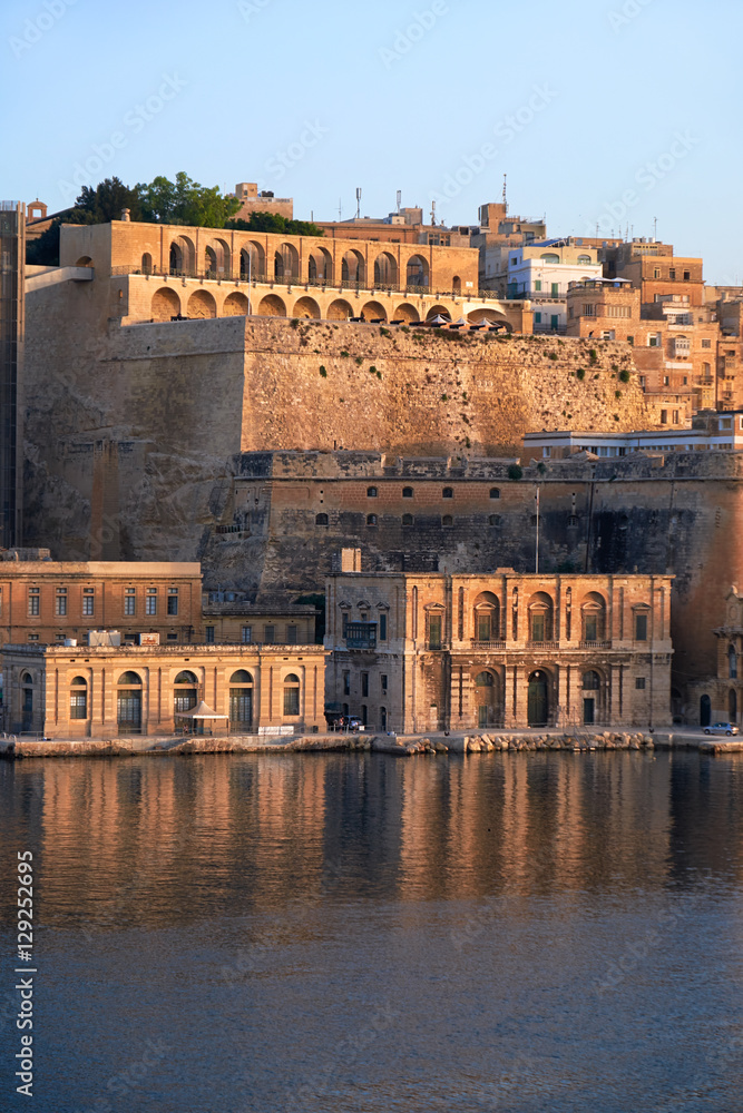 The early morning view of Fort Lascaris. Valletta