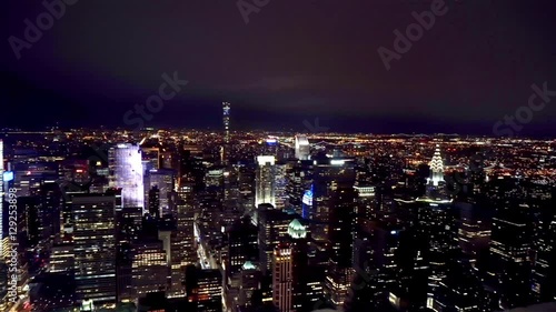 Wallpaper Mural Aerial shot of Manhattan financial district at night Torontodigital.ca