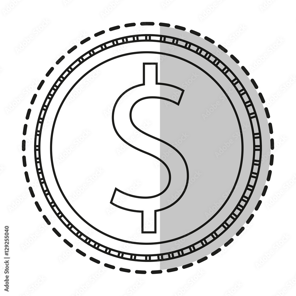Coin icon. Money financial item commerce market and buy theme. Isolated design. Vector illustration Coin icon. Money financial item commerce market and buy theme. Isolated design. Vector illustration