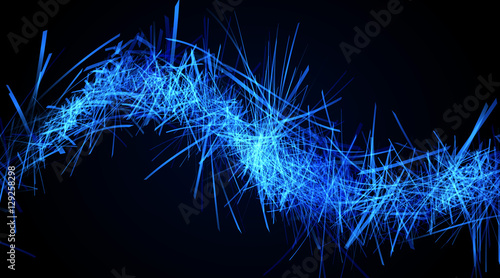 Vector abstract background. Sharp chaotic wave, curve composition.