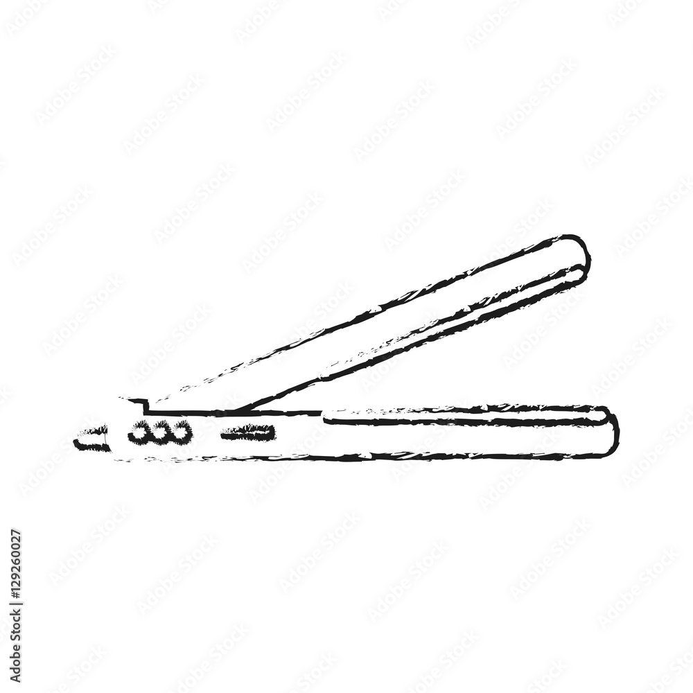 Hair iron icon. Hair salon supply utensil and barbershop theme. Isolated design. Vector illustration Hair iron icon. Hair salon supply utensil and barbershop theme. Isolated design. Vector illustration