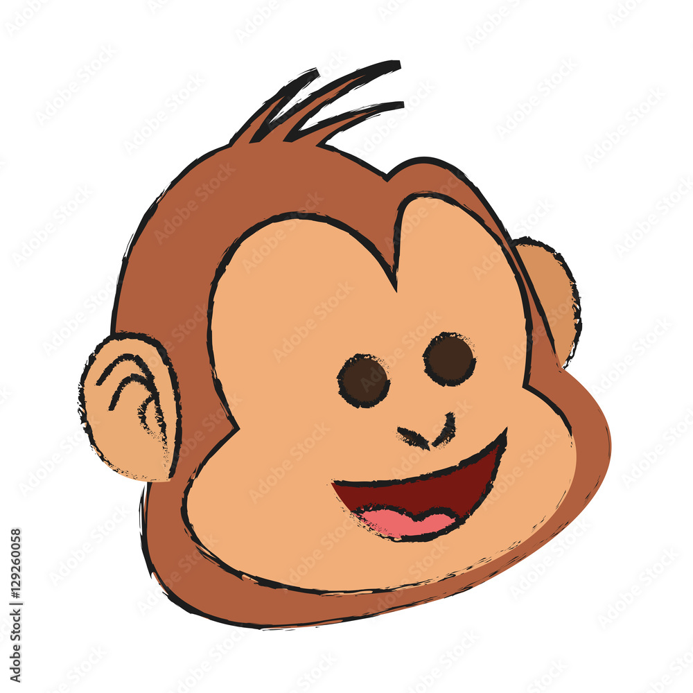 Monkey cartoon icon. Animal wildlife aple and wild theme. Isolated design. Vector illustration Monkey cartoon icon. Animal wildlife aple and wild theme. Isolated design. Vector illustration