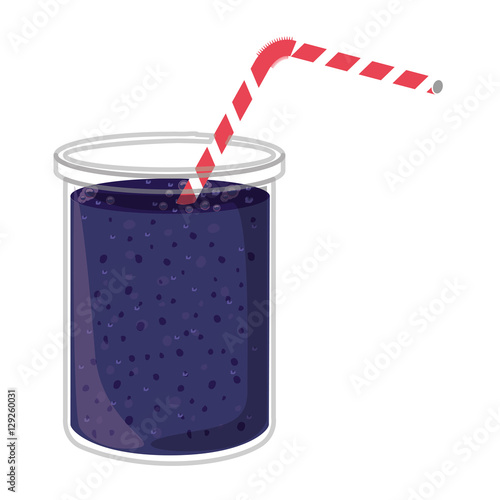 Blueberry juice icon. Smoothie drink beverage and fruit theme. Isolated design. Vector illustration