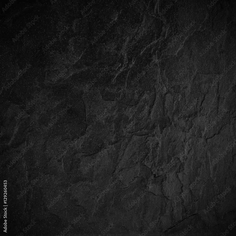 Naklejka premium Dark grey black slate background or texture.