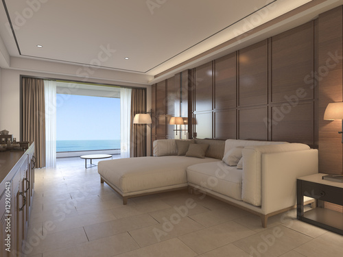 3d rendering classic living room with luxury decor