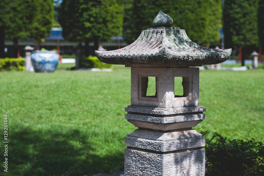 Stone lantern in japanese garden Stone lantern in japanese garden
