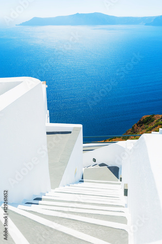 Stairs to the sea. Santorini island, Greece