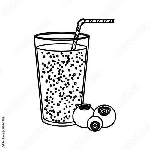 Blueberry juice icon. Smoothie drink beverage and fruit theme. Isolated design. Vector illustration