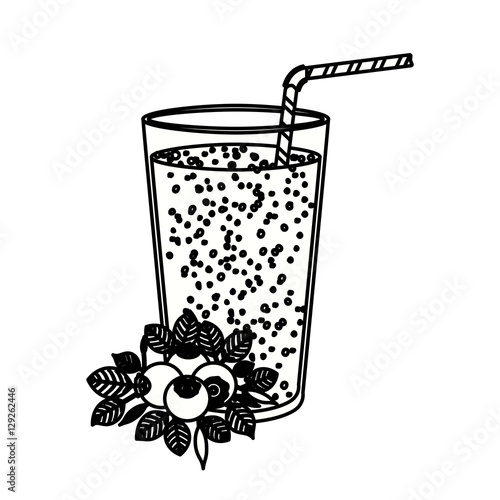Blueberry juice icon. Smoothie drink beverage and fruit theme. Isolated design. Vector illustration