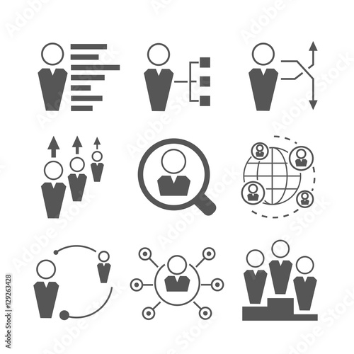 business and organization management icons
