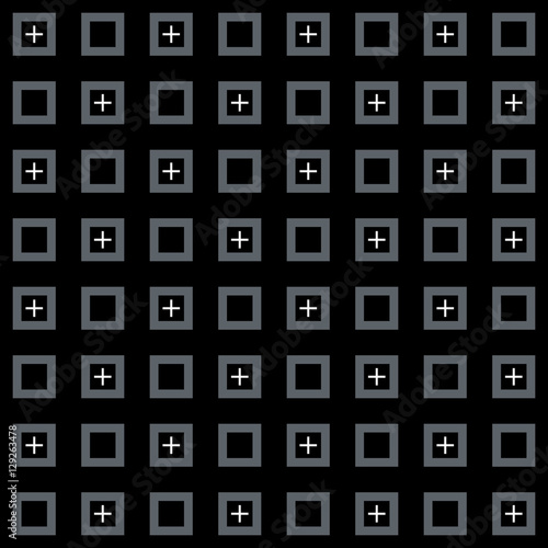 Neutral gray corporate background with simple squares. Seamless vector pattern.