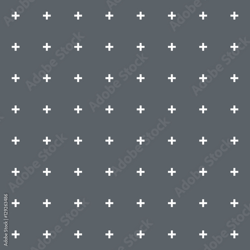Neutral gray corporate background with simple crosses. Seamless vector pattern.
