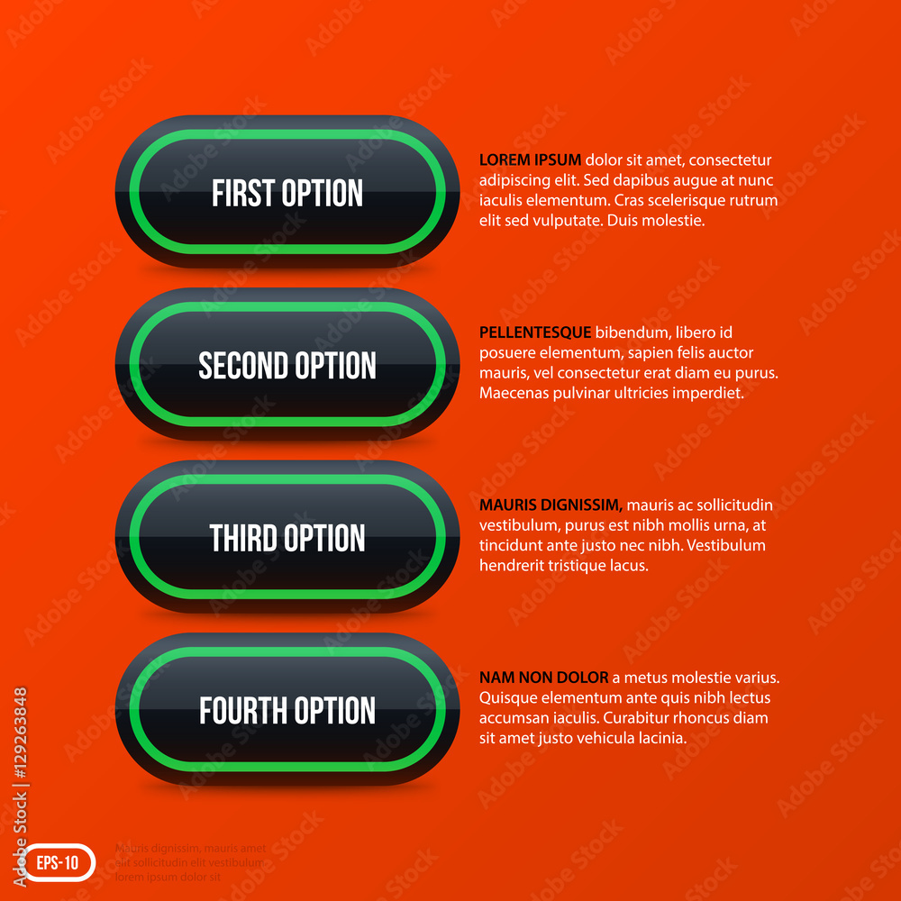 Corporate business banners and options template on bright orange background. Useful for presentations and advertising. Corporate business banners and options template on bright orange background. Useful for presentations and advertising.